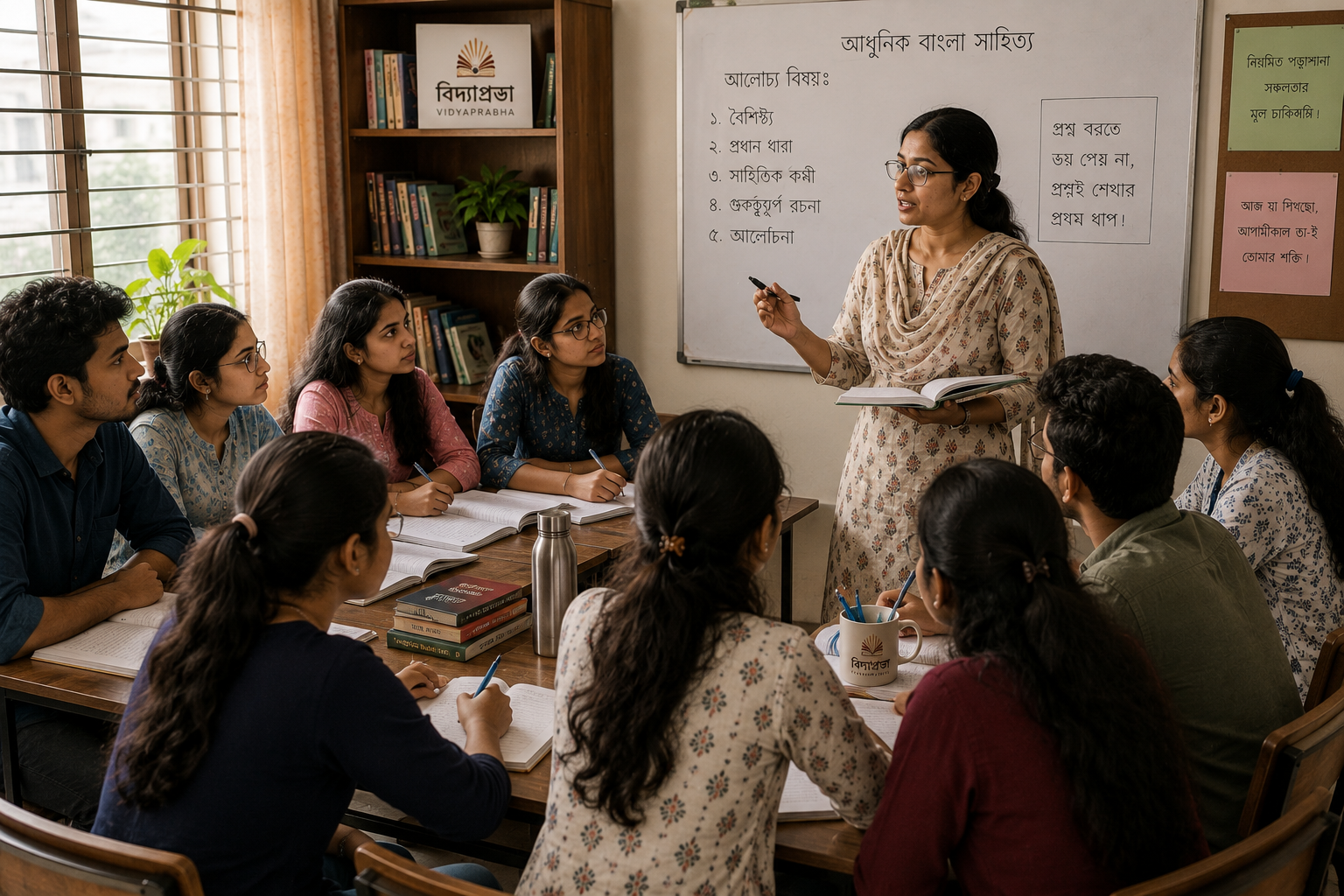 বিদ্যাপ্রভার একটি মনোযোগী শিক্ষাসেশনে শিক্ষক শিক্ষার্থীদের দিকনির্দেশনা দিচ্ছেন